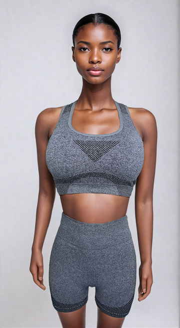 Sexy Bra Yoga Set - Dark Gray